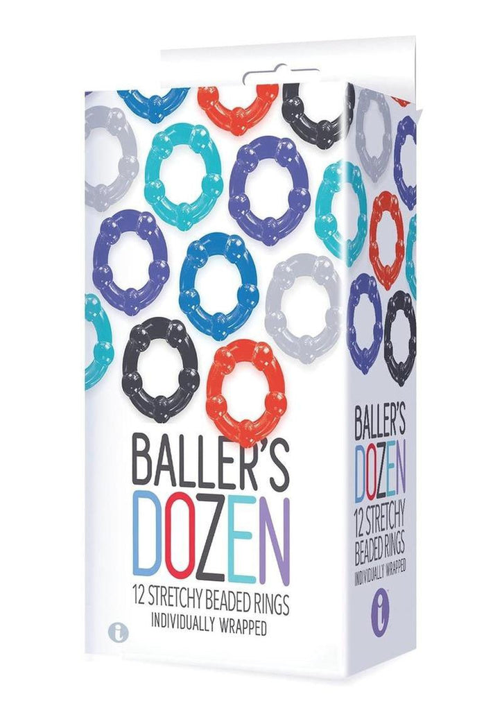 The 9&039;s - Baller Dozen Beaded - 12 Pc Cock Ring Set - TruLuv Novelties