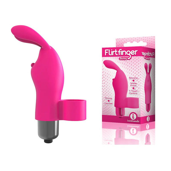 The 9's Flirt Finger Bunny Finger Vibrator Pink - TruLuv Novelties