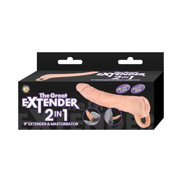 The Great Extender 2 - in - 1 Extender & Masturbator 9 in. - TruLuv Novelties