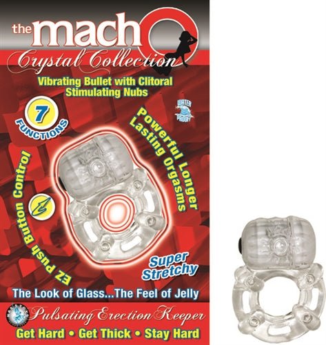 The Macho Crystal Collection Pulsating Erection Keeper - Clear - TruLuv Novelties