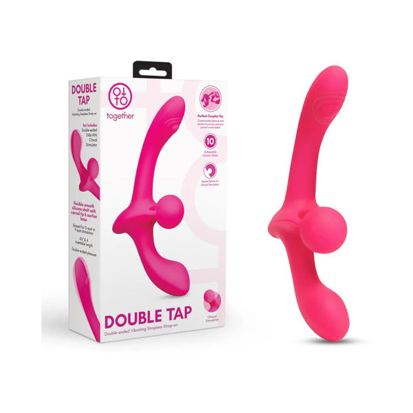 Together Double Tap Dual - Ended Vibrating Strapless Strap - on - TruLuv Novelties