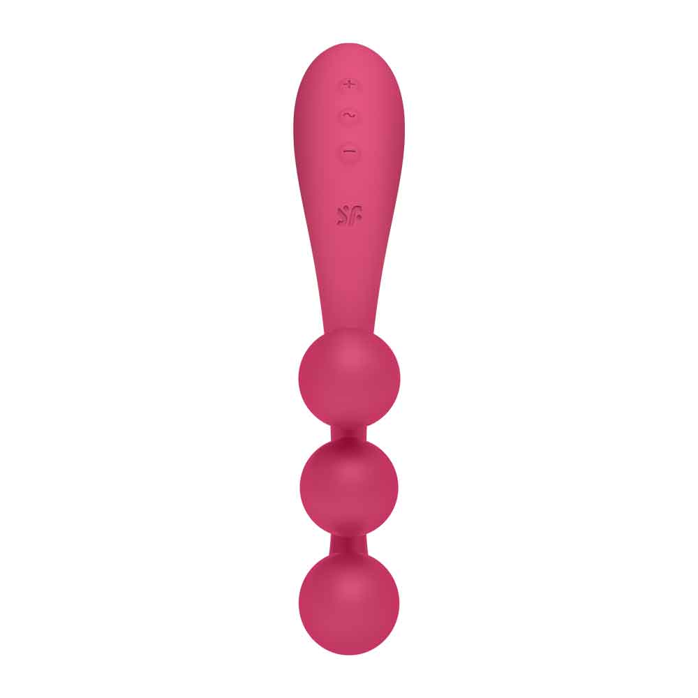 Tri Ball 1 Lay on Vibrator - Red - TruLuv Novelties