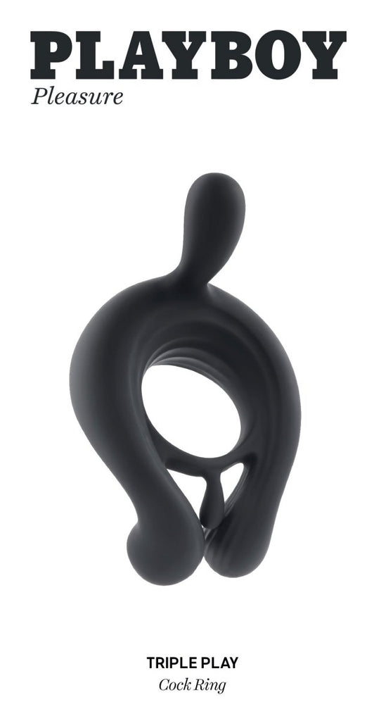 Triple Play - Cock Ring - Black - TruLuv Novelties