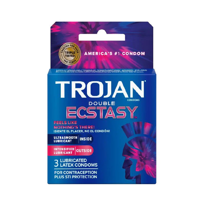 Trojan Double Ecstasy Latex Condoms (3) - TruLuv Novelties