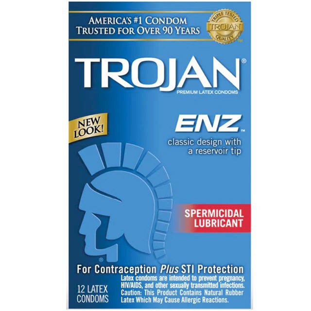Trojan - Enz with Spermicidal Lubricant 12 - Pack - TruLuv Novelties