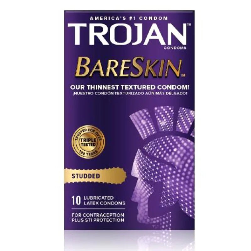 Trojan Studded Bareskin Condoms (10) - TruLuv Novelties
