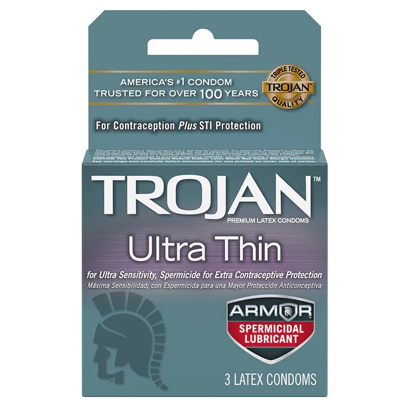 Trojan Ultra Thin Armor (Spermicidal) 3pk - TruLuv Novelties