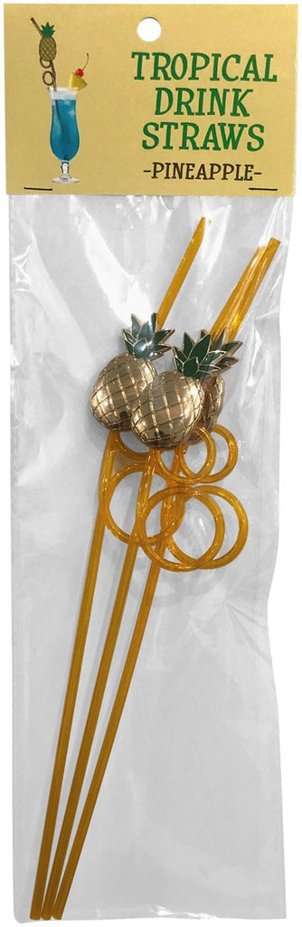 Tropical Drinking Straws - Pineapple - 3 Pack - TruLuv Novelties