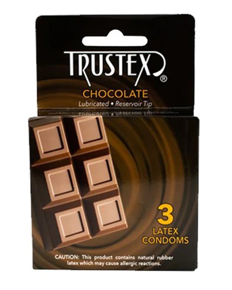 Trustex Flavored Lubricated Condoms - 3 Pack - Chocolate - TruLuv Novelties