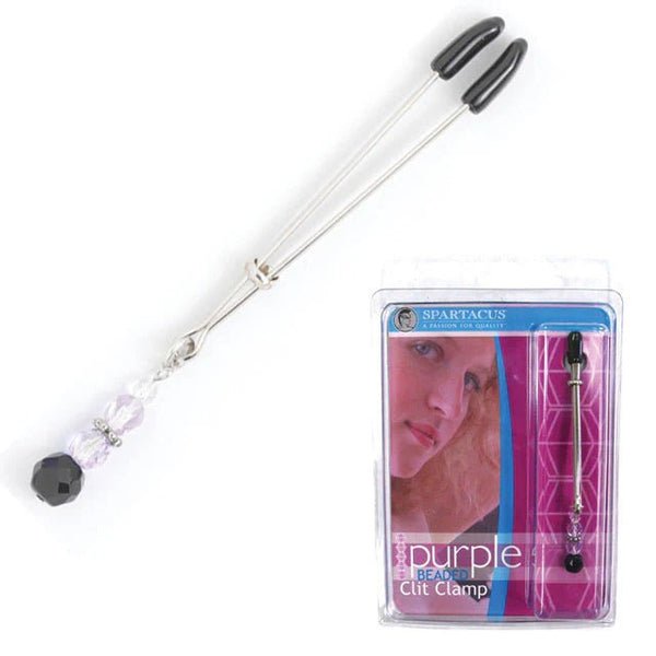 Tweezer Clit Clamp With Purple Bead - TruLuv Novelties
