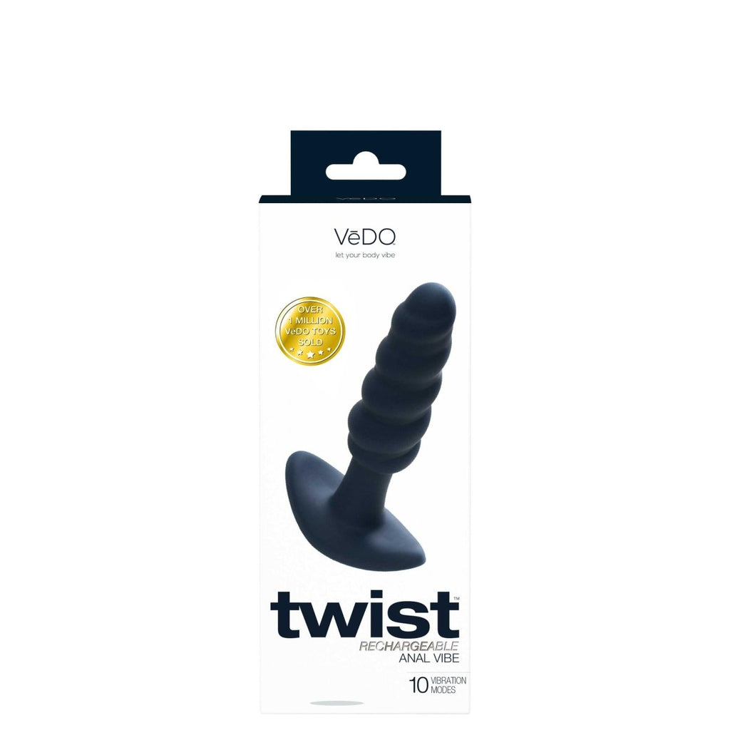 Twist Rechargeable Anal Vibe - Black Pearl - TruLuv Novelties