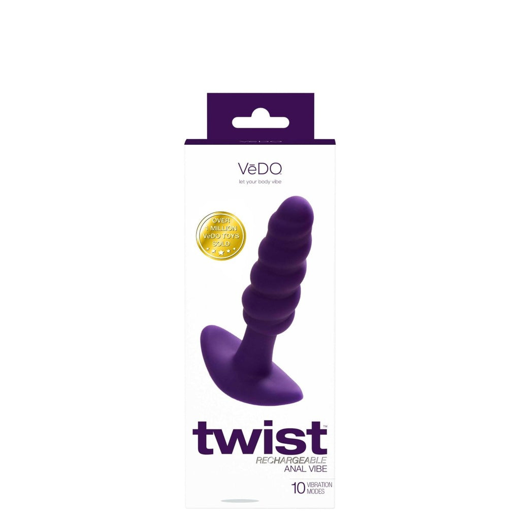 Twist Rechargeable Anal Vibe - Deep Purple - TruLuv Novelties