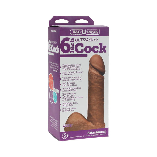 Vac-U-Lock - 6-Inch ULTRASKYN Cock Brown - TruLuv Novelties