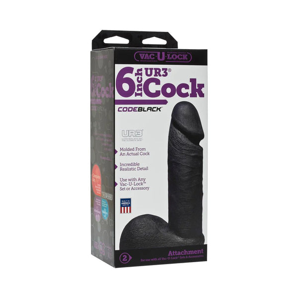 Vac - U - Lock - ULTRASKYN 6in Realistic Cock CODEBLACK - TruLuv Novelties