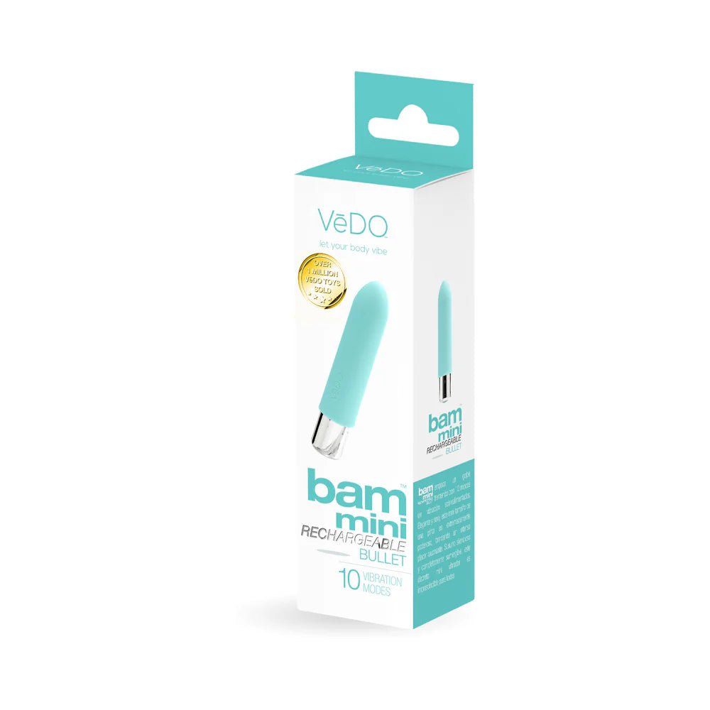 VeDO Bam Mini Rechargeable Bullet Vibe - Tease Me Turquoise - TruLuv Novelties