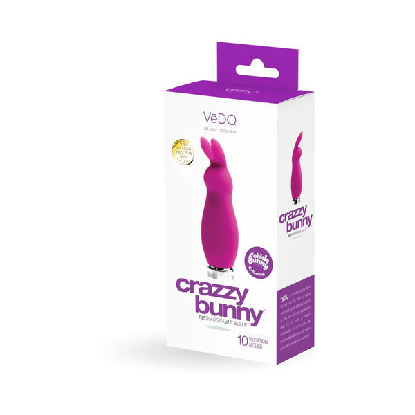 VeDO Crazzy Bunny Rechargeable Mini Vibe - Perfectly Purple - TruLuv Novelties