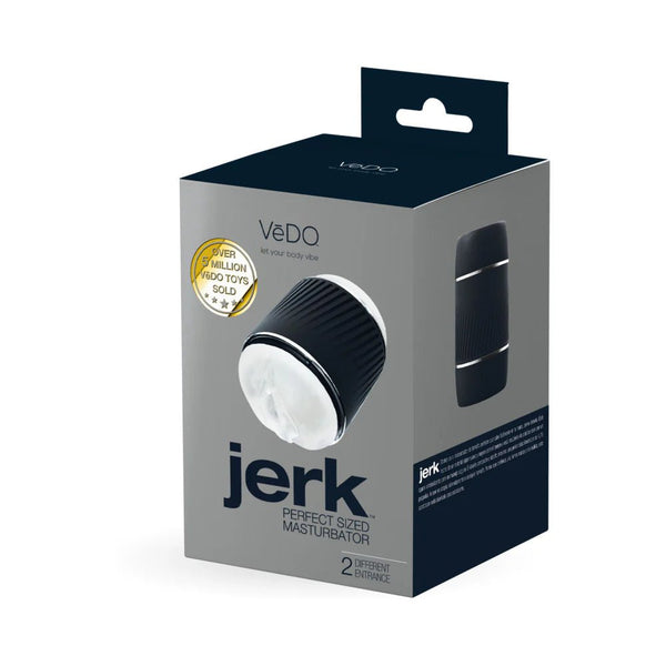 VeDO Jerk Masturbation Sleeve Black with Clear Sleeve - TruLuv Novelties