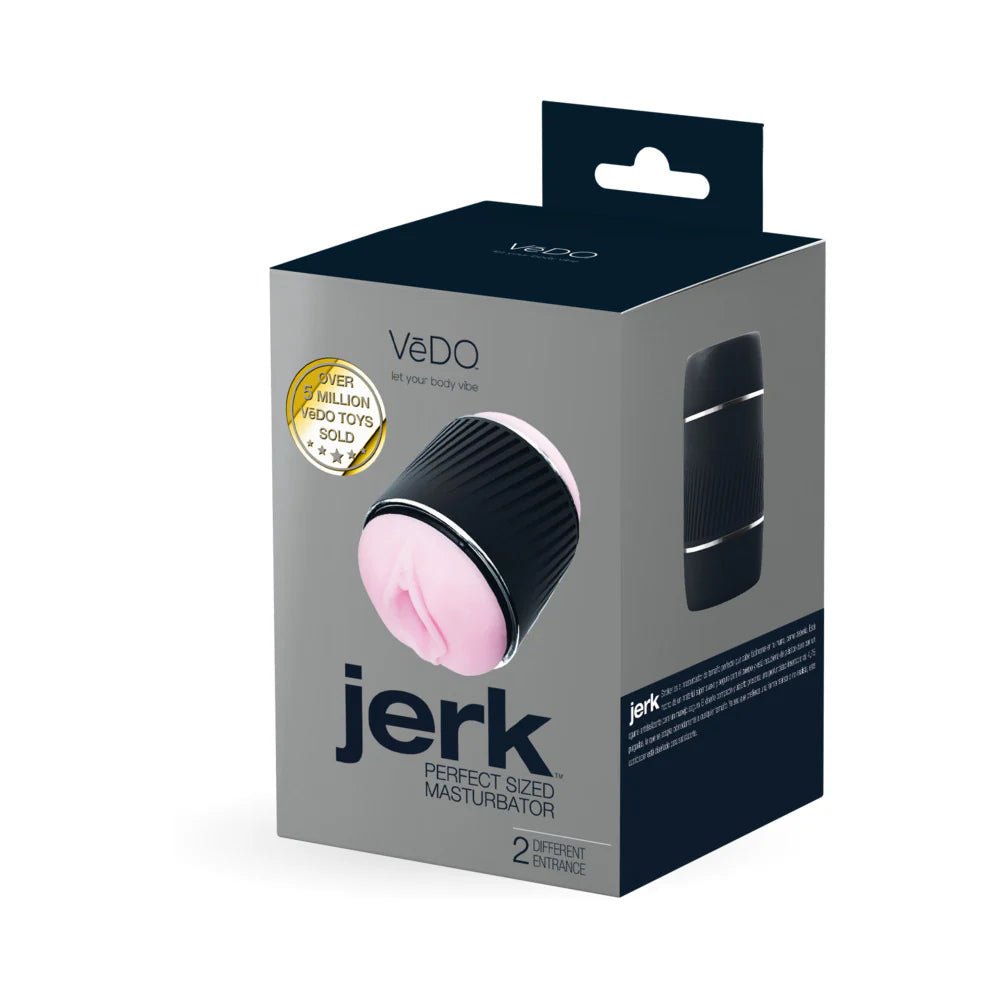 VeDO Jerk Masturbation Sleeve Black with Pink Sleeve - TruLuv Novelties