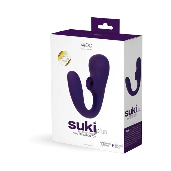 VeDO Suki Plus Rechargeable Dual Sonic Vibe Deep Purple - TruLuv Novelties