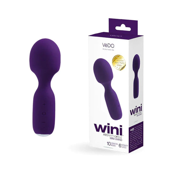 Vedo Wini Rechargeable Mini Wand Deep Purple - TruLuv Novelties