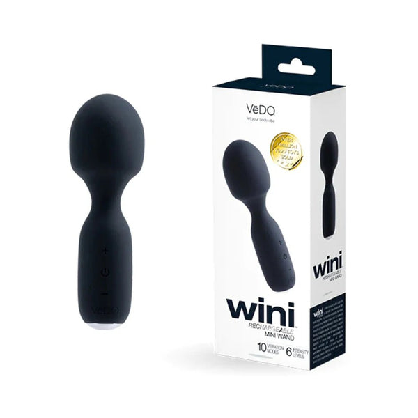 Vedo Wini Rechargeable Mini Wand Just Black - TruLuv Novelties
