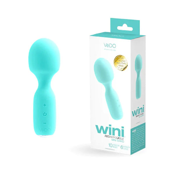 Vedo Wini Rechargeable Mini Wand Tease Me Turquoise - TruLuv Novelties