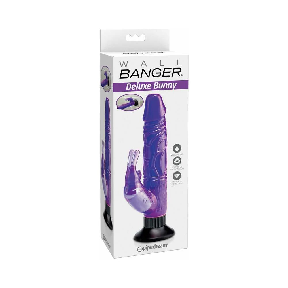 Waterproof Wall Bangers Deluxe Bunny Realistic Rabbit Vibrator With Suction Cup Purple - TruLuv Novelties