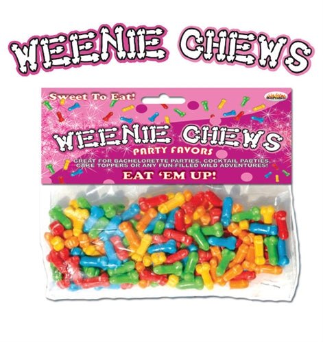Weenie Chews Multi Flavor Assorted Penis Shaped Candy - 125 Piece Bag - TruLuv Novelties