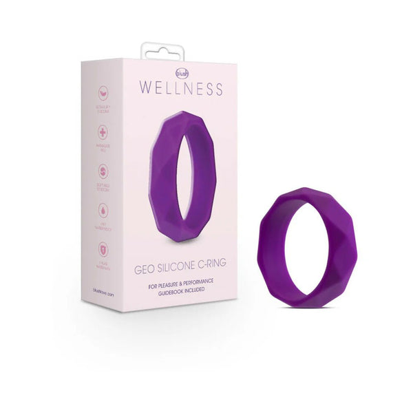 Wellness Geo Silicone Cockring Purple - TruLuv Novelties