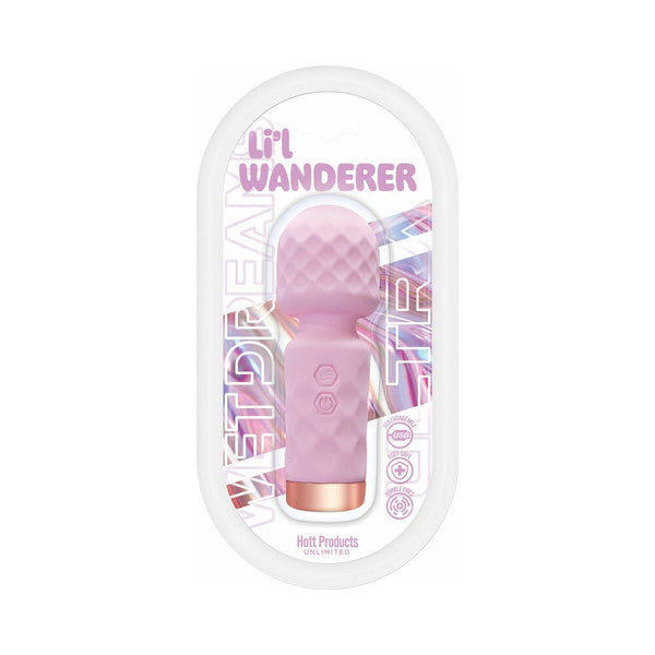 Wet Dreams Lil' Wanderer Mini Massage Wand Multi-Speed Silicone Pink - TruLuv Novelties