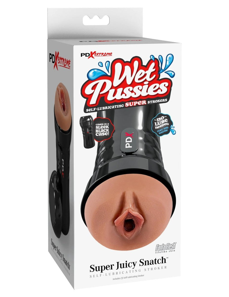 Wet Pussies - Super Juicy Snatch Self-Lubricating Stroker - Brown - TruLuv Novelties