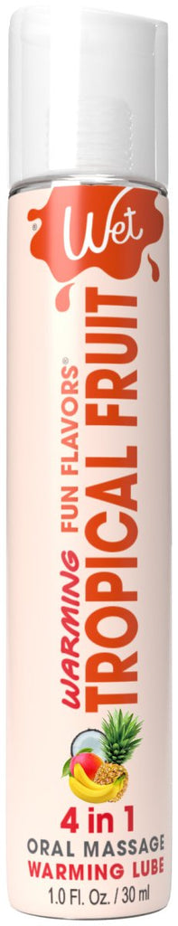 Wet Warming Fun Flavors - Tropical Fruit - 4 in 1 Lubricant 1 Oz - TruLuv Novelties