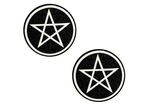 Wicca Black Glitter Nipple Cover Pasties - TruLuv Novelties