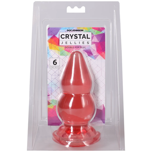 Crystal Jellies - Double Pop Plug - 6 Inch Pink