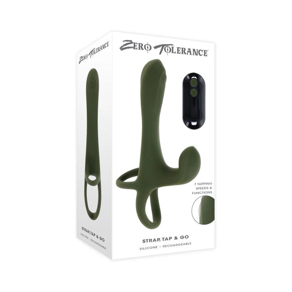 Zero Tolerance Strap Tap & Go Rechargeable Vibrating Girth Enhancer Silicone Green - TruLuv Novelties